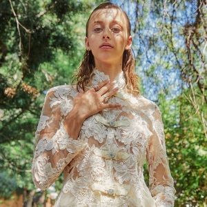 Valentino hand make lace top